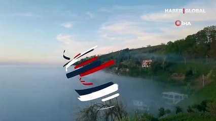 Gün batımı, doğa ve sisin yarattığı eşsiz manzara...