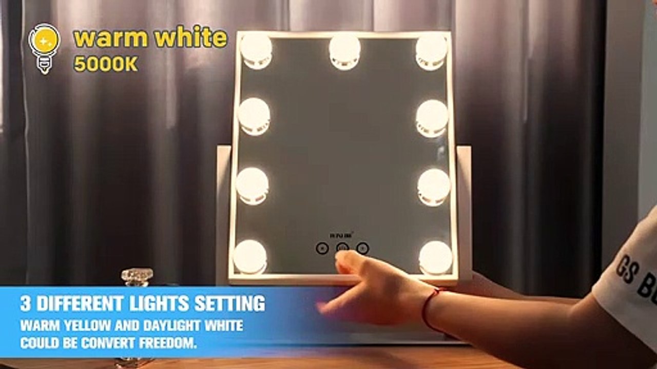 Maxkon Hollywood Style Makeup Mirror Lighted Vanity Mirror With 9 Led