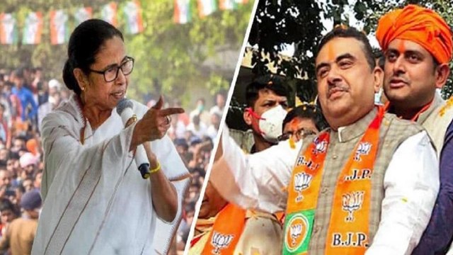 Suvendu Adhikari ahead of Mamata Banerjee by 6 votes