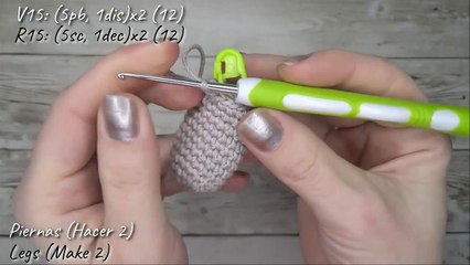Bunny Conejita Nina Part 1/2  Amigurumi Crochet Tutorial-Subtitling In Spanish And English