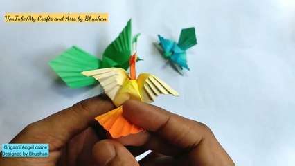 Origami Angel Crane | Origami Crane With Four Wings #Origamibird