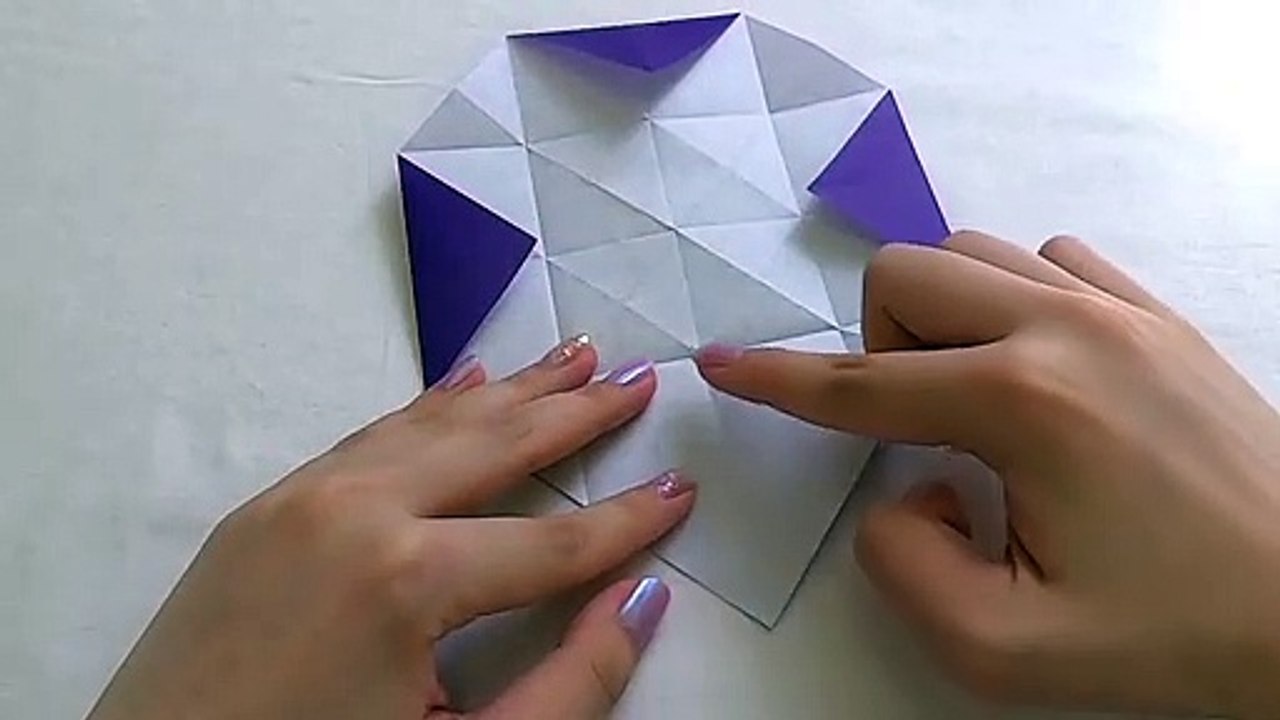 How To Make A “3D Dahlia” By Folding Origami Paper - Origami Flower Tutorial
