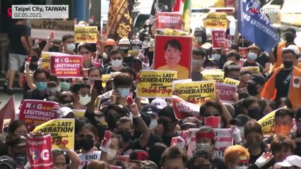 شاهد: ميانماريون مقيمون في تايوان يتظاهرون ضد الانقلاب العكسري في بلادهم