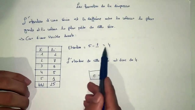 Comment calculer l'étendue ? Statistiques descriptives S1