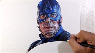 Drawing Captain America with Mjolnir - Woa Art