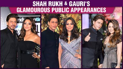 When Shahrukh Held Wife Gauri Khan's Train On The Red Carpet | Most Stylish Appearances At Events