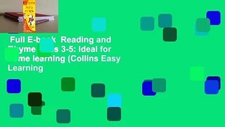 Full E-book  Reading and Rhyme Ages 3-5: Ideal for home learning (Collins Easy Learning