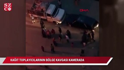 Kağıt toplayıcılarının bölge kavgası kamerada