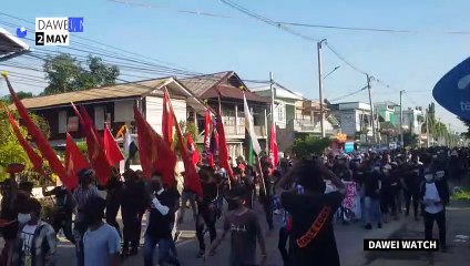 Hundreds of anti-coup protesters march in Myanmar's Dawei