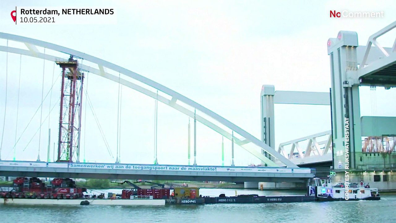 Hafenrundfahrt einer 200-Meter-Brücke: Maas-Arbeit in Rotterdam
