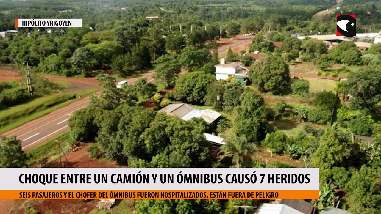 Choque entre un camión y un ómnibus causó 7 heridos en Hipólito Yrigoyen