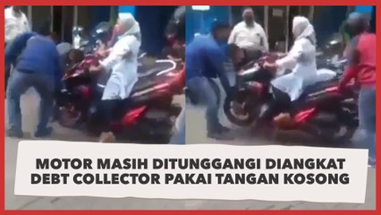 Viral! Motor Masih Ditunggangi Diangkat Debt Collector Pakai Tangan Kosong
