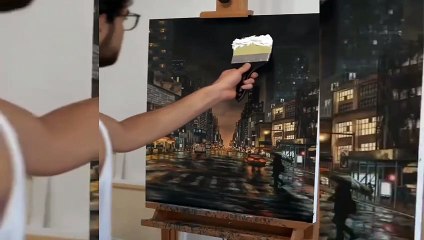 Ünlü ressam David Ambarzumjan günümüzü ve geçmişi aynı tabloya yansıttı