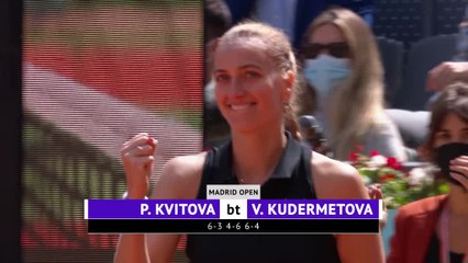 Kvitova squeezes past Kudermetova to reach Madrid quarter-finals