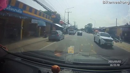 Motorist Brakes for Riderless Bike