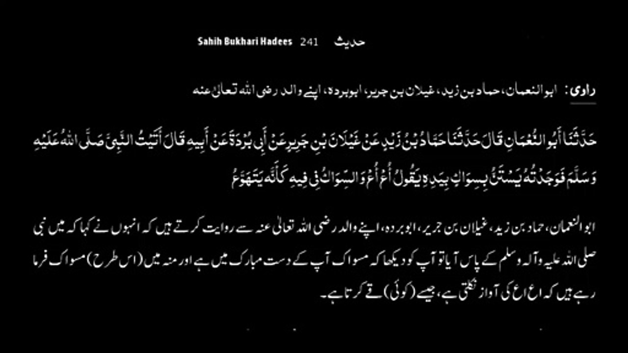Watch *Hadith 241 Sahih Bukhari*