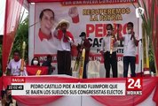 Pedro Castillo le pide a Keiko Fujimori que sus congresistas electos se bajen el sueldo a la mitad