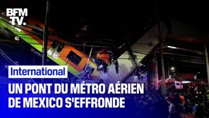 À Mexico, un pont s'effondre au moment où le métro passe dessus