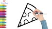 Easy Cartoon Pizza Slice drawing | How to Draw a Pizza Slice | Art Breeze # 56 | Cartoon Pizza slice | Viral Rocket