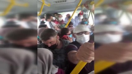 Tam kapanmada toplu taşıma izdihamı