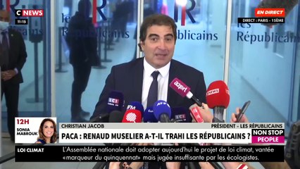Régionales - Le président LR Christian Jacob s'exprime: "On n'est pas dans un sujet d'exclusion" de Renaud Muselier