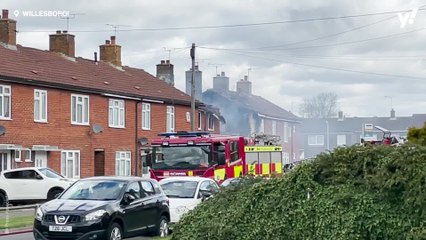 Firefighters tackle blaze following explosion at house in Kent