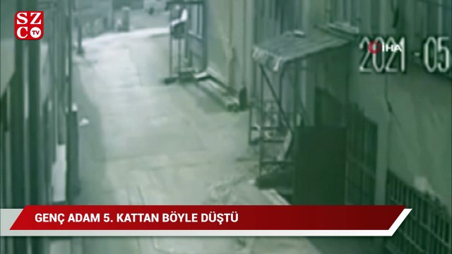 Caraskal koptu, genç adam 5.kattan böyle düştü