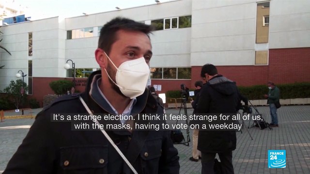 'It's a strange election': Madrid voters queue at polls in Covid-influenced crunch election