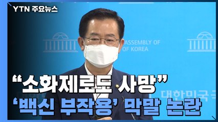 민주당 대변인 "백신 부작용? 소화제 부작용으로도 사망"...野 "부적절" / YTN