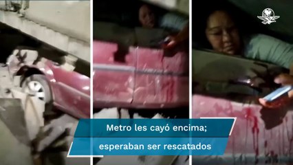 Les cae el Metro encima; “mi esposo está atrapado”, decía mujer en auto que aplastó tren de Línea 1