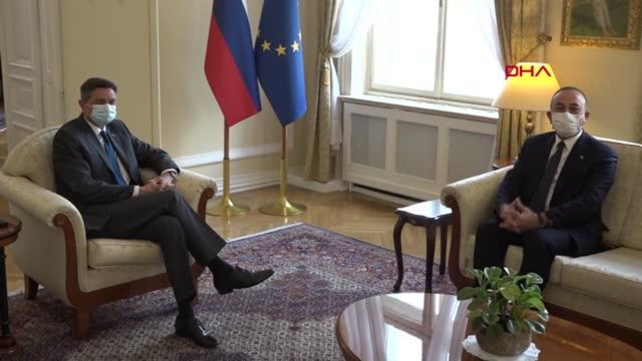 Bakan Çavuşoğlu, Slovenya Cumhurbaşkanı Pahor tarafından kabul edildi