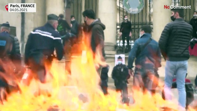 Extinction Rebellion activists protest at French parliament