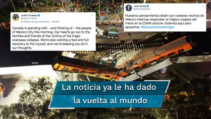 Comunidad internacional expresa solidaridad tras colapso en Línea 12 del Metro