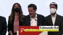 Edmundo Bal: “No es un mal resultado para Ciudadanos, es un mal resultado para los madrileños y los españoles”