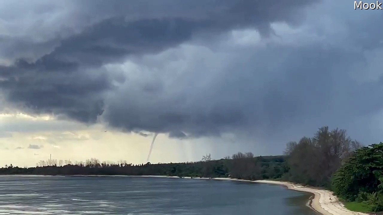 Waterspout Forming From Storm