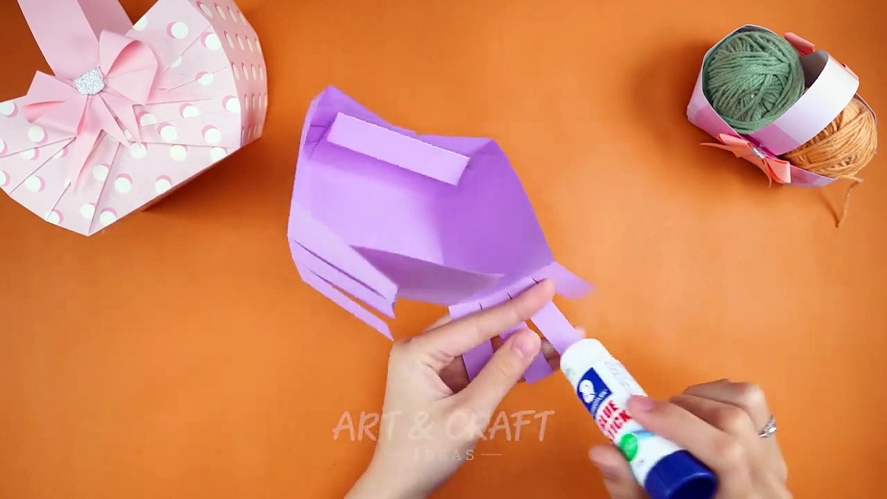 How To Make Easter Baskets | Paper Basket With Handle Tutorial | Easy Paper Baskets During Easter