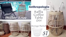 Dollar Tree Diy Raffia Coffee Table / Anthropologie Diy / Large Storage Basket Diy /