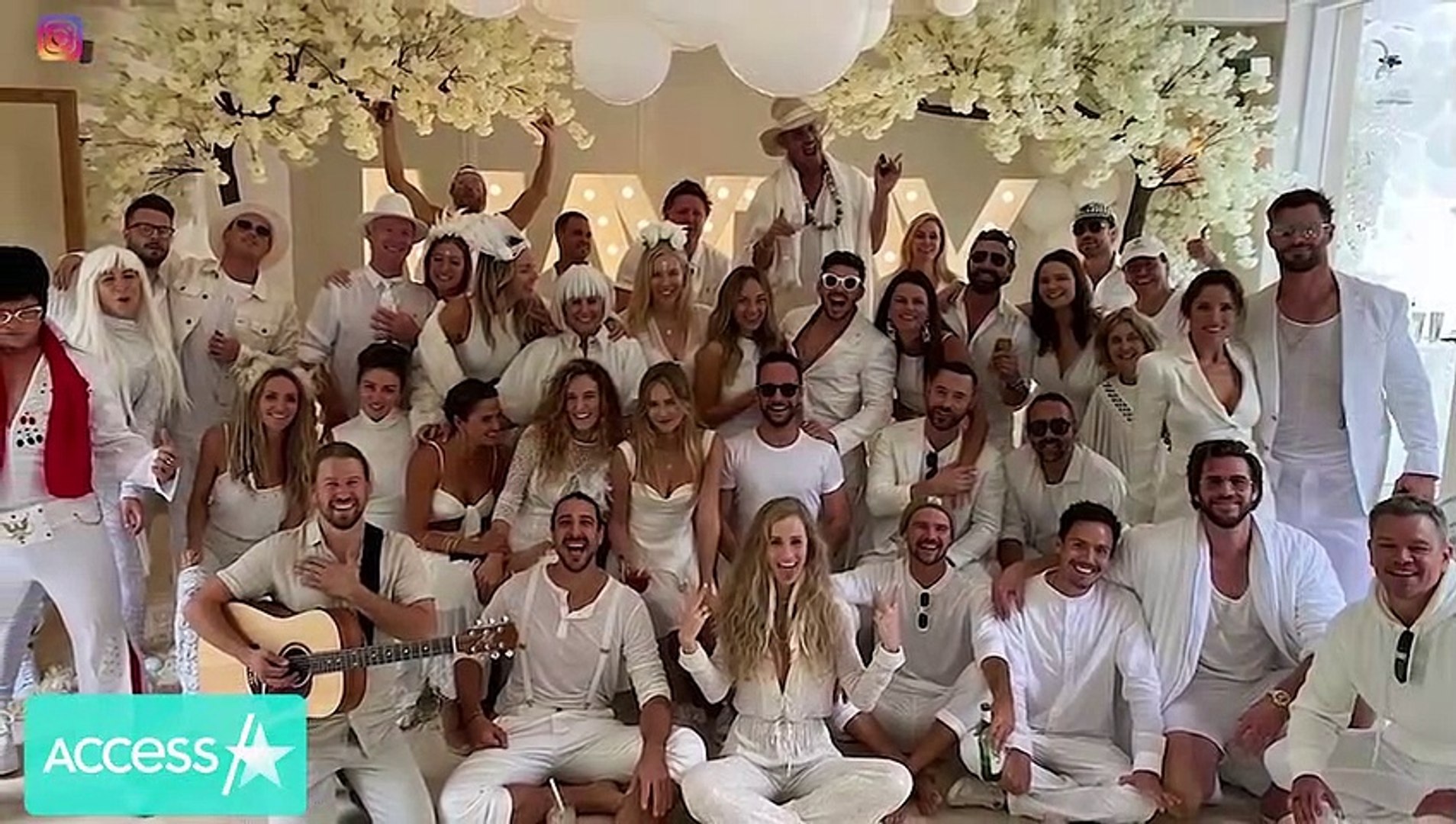 Chris Hemsworth and Elsa Pataky Dance at Party w_ Matt Damon