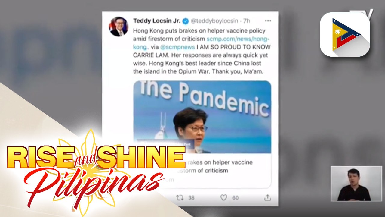 Sec. Locsin, nagpasalamat sa pagpapaliban ng mandatory vaccination policy para sa mga foreign domestic helpers sa Hong Kong