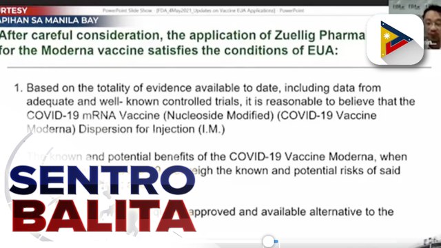 Moderna COVID-19 vaccine, binigyan na ng EUA ng FDA; testing sa returning Filipinos sa 7th and 8th day mula ng pagdating sa bansa, iminungkahi ng DOH sa IATF