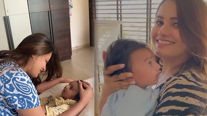 Anita Hasnandani बच्चे की ऐसे कर रहीं है दिखभाल, देखिऐ Pampering करते Video | FilmiBeat