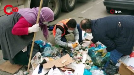 Çöpte pırlanta yüzükleri aradılar