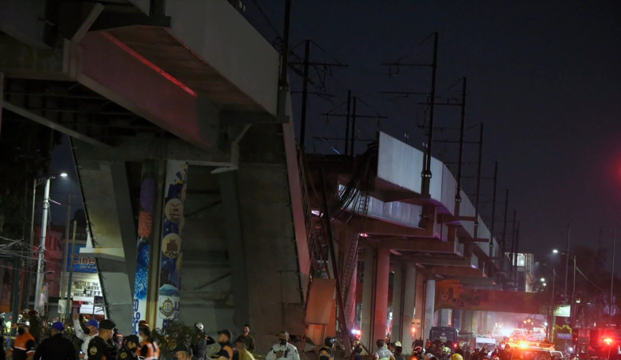 Les images de l'écroulement dramatique d'un métro aérien à Mexico