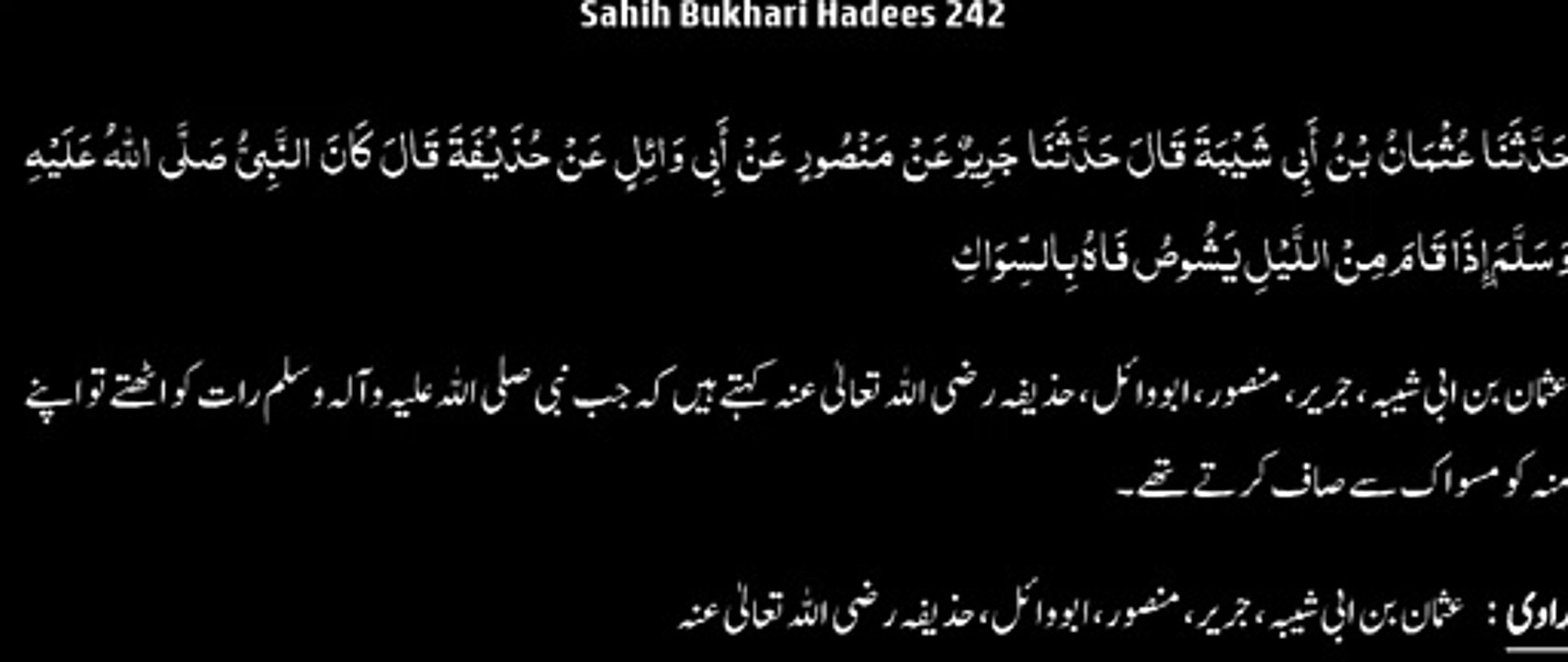 Watch *Hadith 242 Sahih Bukhari*