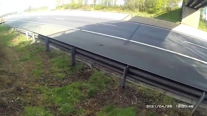 Watch the moment BMW travelling at 100mph is stung by police operation on A1(M)