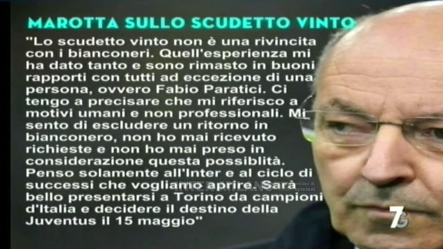 BEPPE MAROTTA: PENSO SOLAMENTE ALL'INTER. SARÀ BELLO PRESENTARSI A TORINO DA CAMPIONI D'ITALIA.
