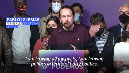 After Madrid vote, Podemos' Pablo Iglesias resigns from politics