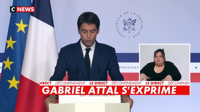 «Ce calendrier donne des échéances qui permet à l'ensemble des acteurs de notre pays de se projeter, et nous sommes en mesure de les atteindre [...] L'accompagnement économique se poursuivra. Les aides seront maintenues», Gabriel Attal
