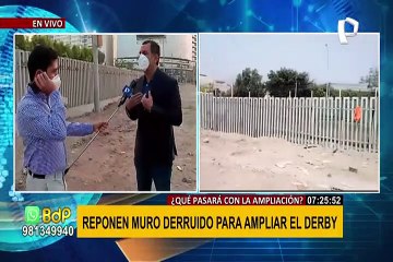 Jockey Club: reponen muro perimétrico derruido para ampliar el Derby