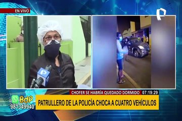 Surco: patrullero de la policía chocó a cuatro vehículos durante la madrugada